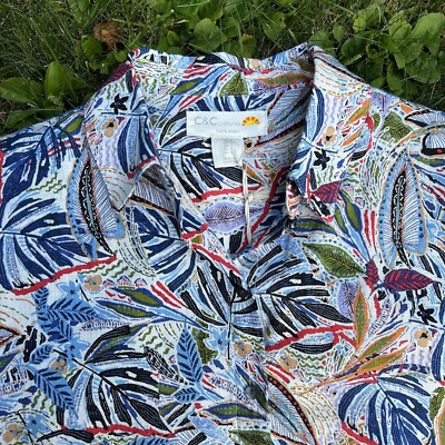 NWT C&C California 100% Linen Botanical Button Up Shirt Dress Short Sleeve  Small | eBay