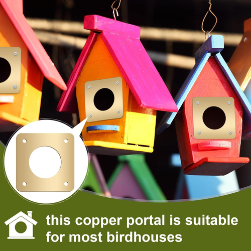 18 Pieces Metal Bird House Guard with Copper Portal Bird House Hole