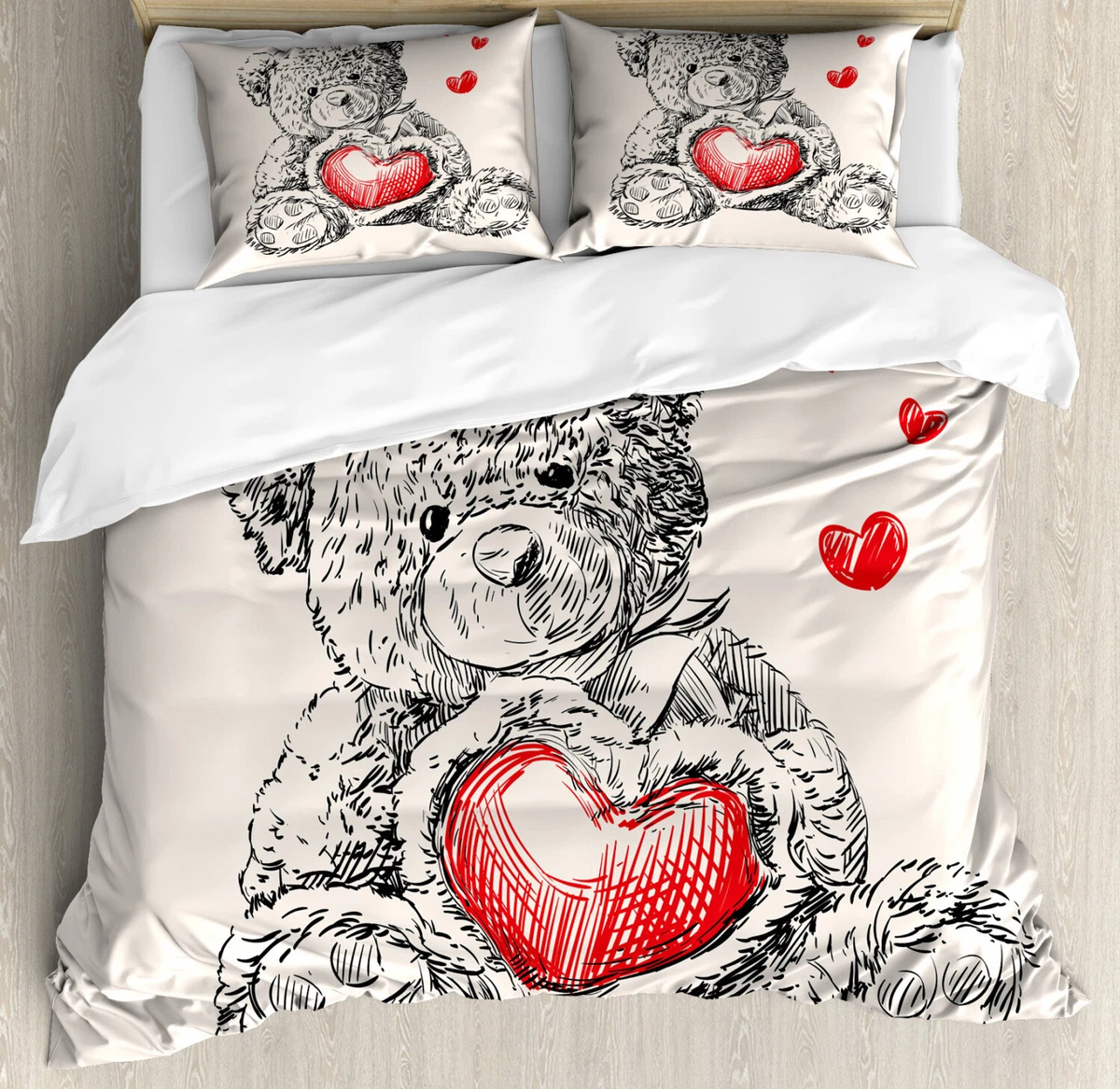 Cute Bear Print Bedding Set