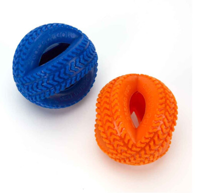 Double Tire Heavy Duty Durable Rubber Tough Chewer Dog Dental Health Toy  Inch