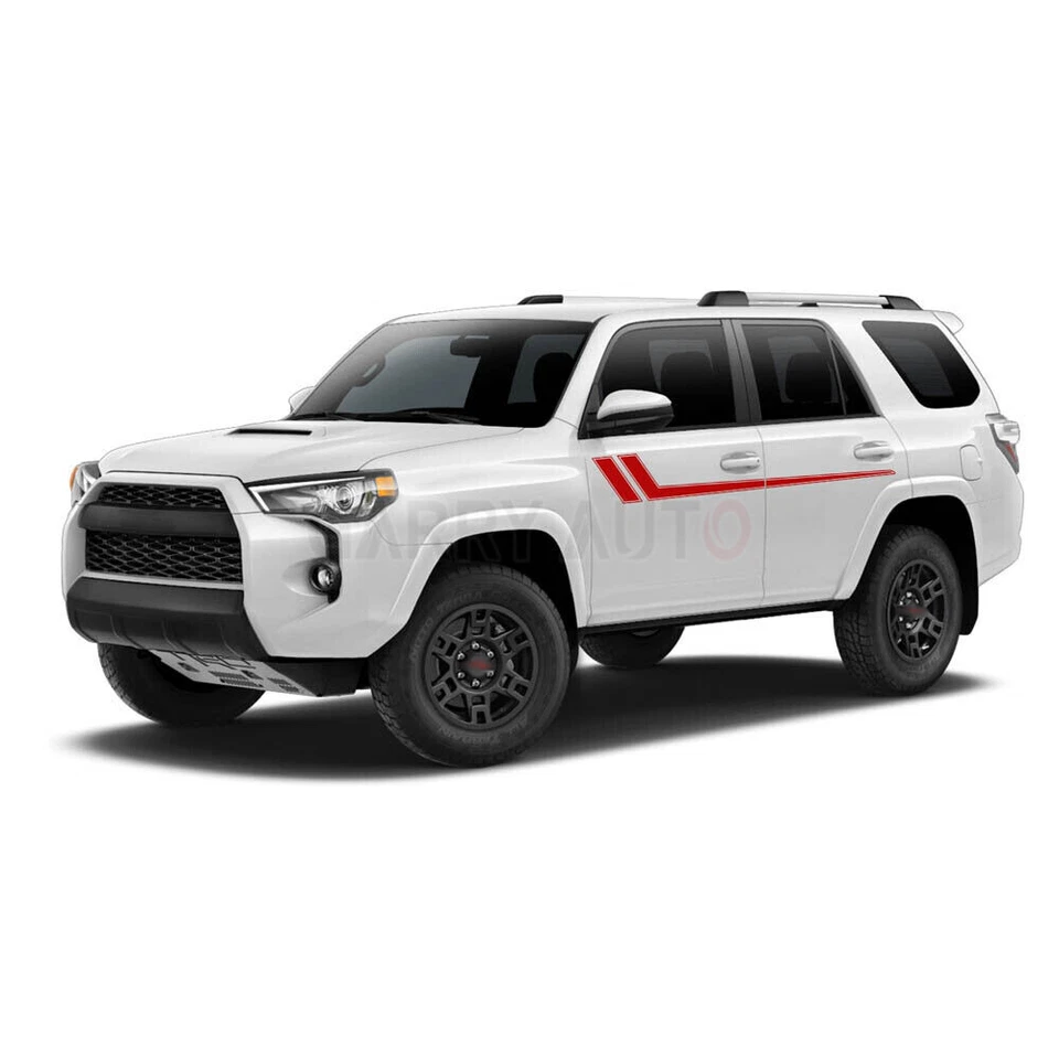 2x Pegatinas de vinilo rojas para guardabarros de puerta lateral rayas de hachís para Hyundai Elantra Veloster Foto 2 de 4