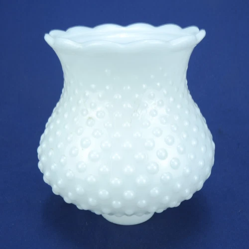 Vintage 5" Hobnail Milk Glass Lamp Shade – Ruffled Edge Globe Replacement