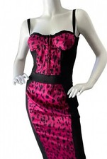 Dolce & Gabbana Fierce And Fabulous Pink Panther And Lace Dress IT 40 US 4 6 