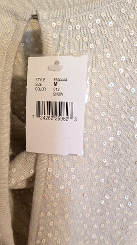 Bloomingdale's Women's Silk Blend 3 Piece Knit Suit Embellished w/Sequins Sz MSM - Picture 20 of 23