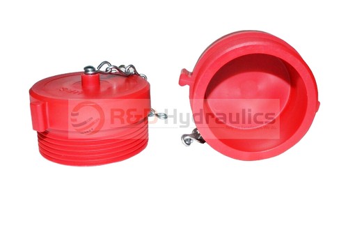 2pk Fire Hydrant Adapter Plug and Chain 2-1/2" NST(M) Polycarbonate Red - Picture 2 of 5