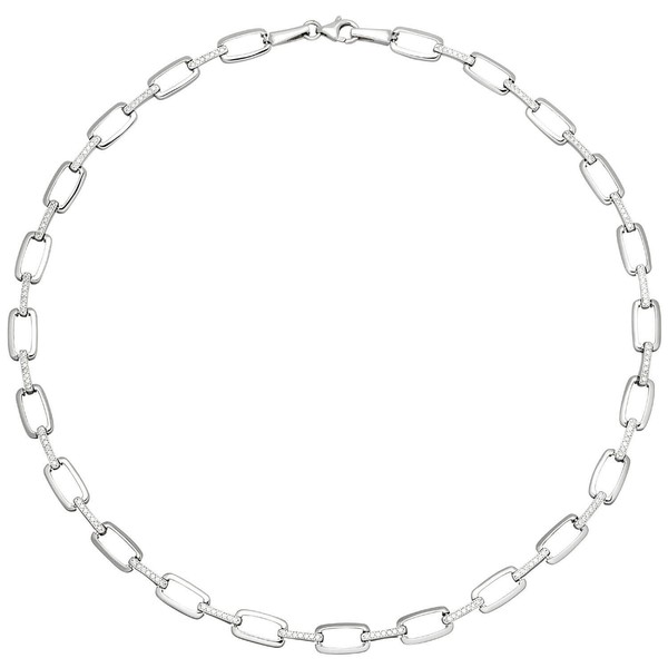 7,1Mm Collier Halskette Aus 925 Silber Mit 154 WeißEn Zirkonia 45Cm Halsschmuck-image