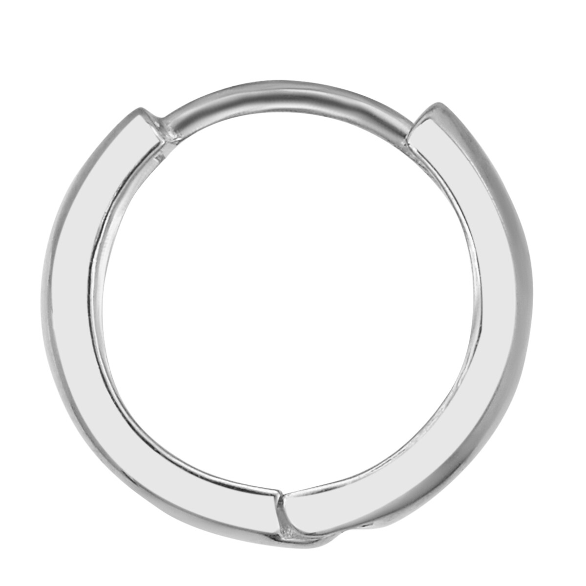 Wellingsale 14k White Gold 3mm Huggies Earrings (12 x 12 mm)