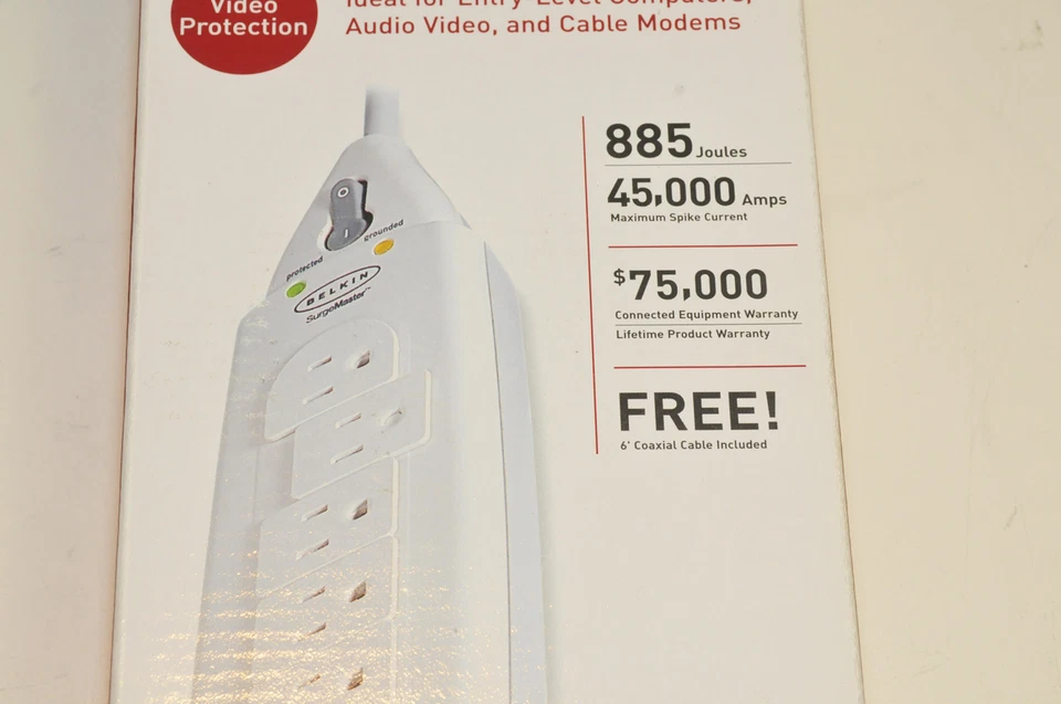Belkin SurgeMaster 7-Outlet 885 Joules Surge Protector   F9H702-06-CL - Image 3 of 4