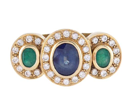 Bague triple anneau 3 pierres - L'Or Déco