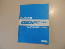  Workshop Manual Suzuki GSX R 750 1988 Maintenance Repair Manual