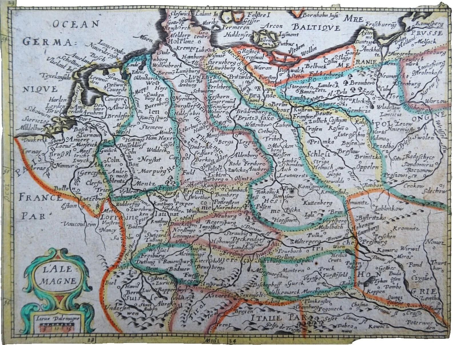 Antique Original Topographical Map Antique Europe Atlas Maps