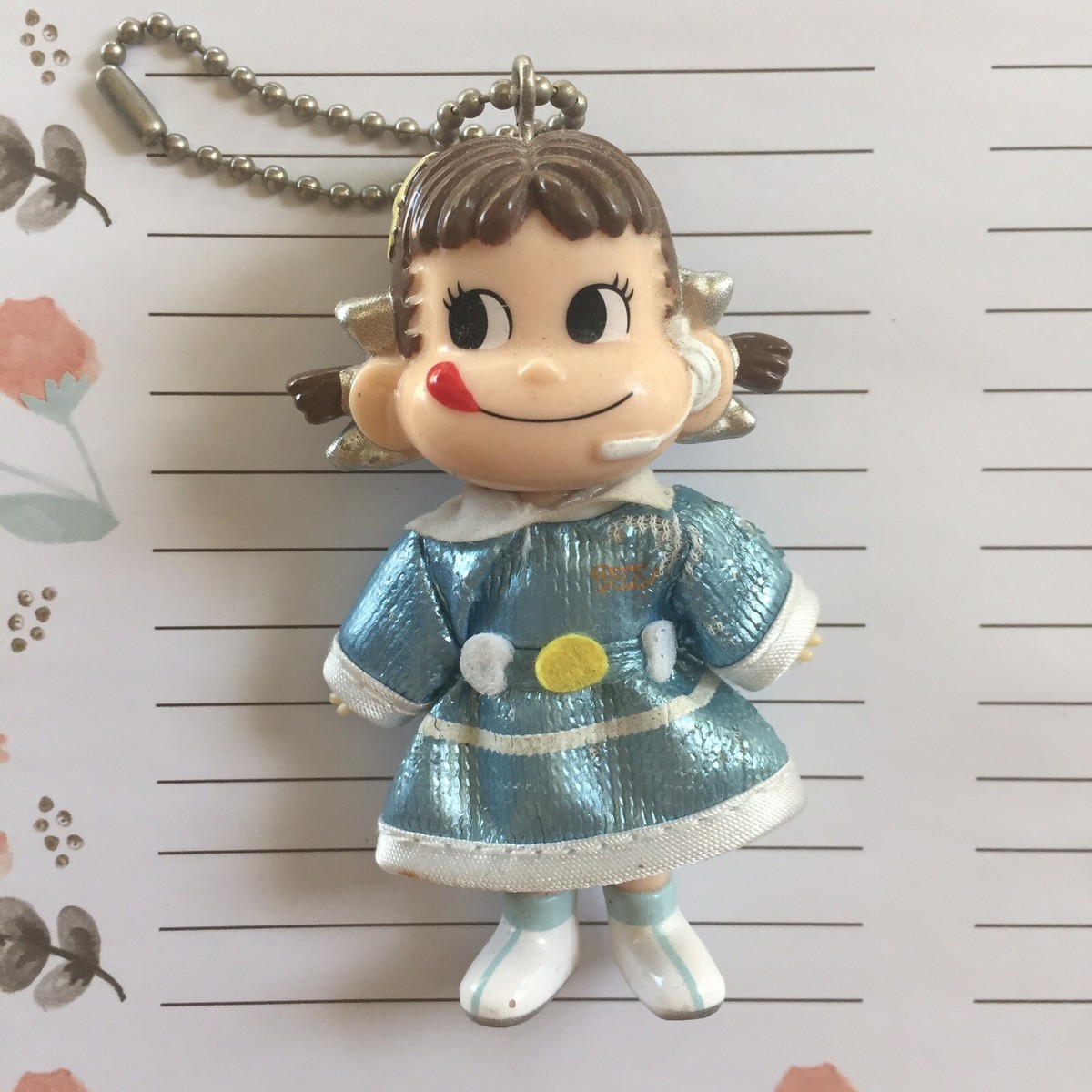 Peko Chan Japan Cartoon Milky Keychain Figurine Blue Space