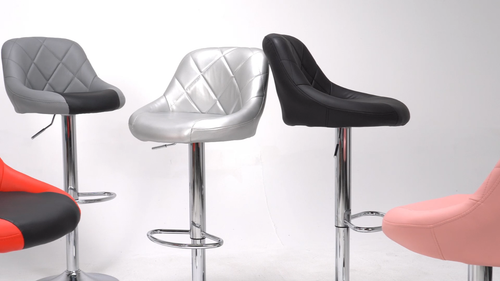 Modern Mixed Color Red & Black Bar Stool Chair Adjustable Home Counter Set of 2 - Video 1 of 1