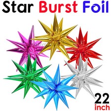 NEW Star Burst Explosion Star point Foil Balloons Birthday Party Wedding Event