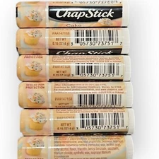 Pack of 6 Chapstick Cake Batter Flavored Lip Balm 0.15 ounce (4 grams)