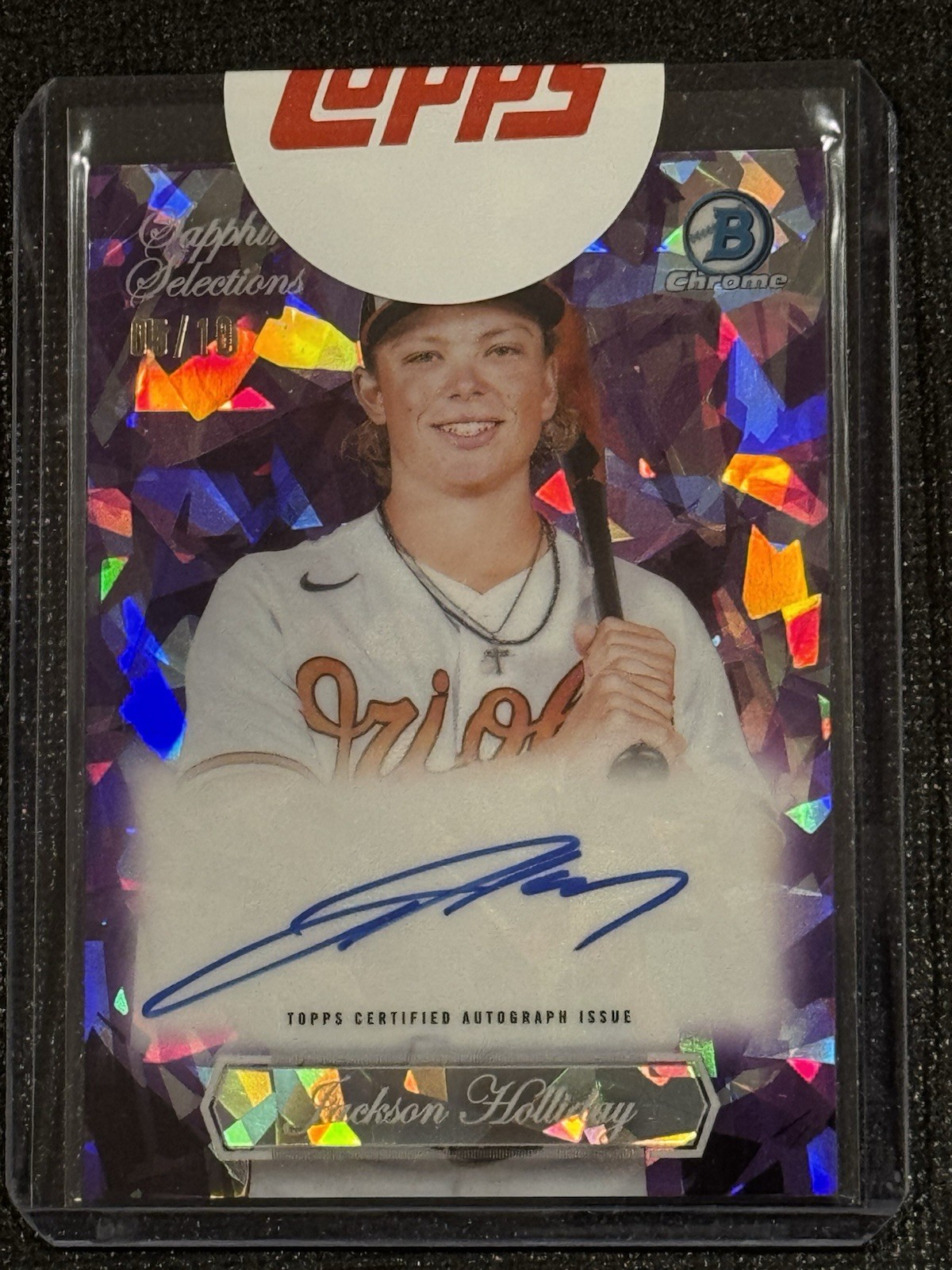 2023 Bowman Chrome Sapphire Selections Jackson Holliday Auto Purple #5/10 RARE