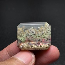 Scenic Moss Agate Cabochon 23x19x5mm High Quality 23 ct