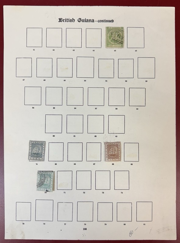 British Guiana, 1863-1935, Lot of 35 Stamps, Mint Hinged and Used on S.G. Pages