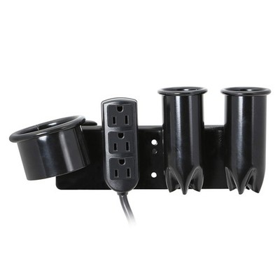 Curling Flat Iron & Blow Dryer Holder with Power and Table Clamp