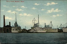 Boston,MA Navy Yard Tichnor Suffolk County Antique Original Vintage Postcard