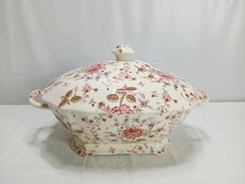Vtg Johnson Brothers Chintz Rose Pattern Large Lidded Soup Tureen = England