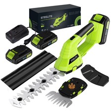 Steelite 21V Cordless Hedge Trimmer 2 in 1 Electric Grass Shear & Shrub Trimmer