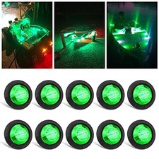 10PCS Sealed Waterproof 3/4" Mini Round Clearance LED Front Colored Lens Green