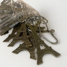 Set of 12 Eiffel Tower Shower Curtain Hooks Parisian Paris France Black 