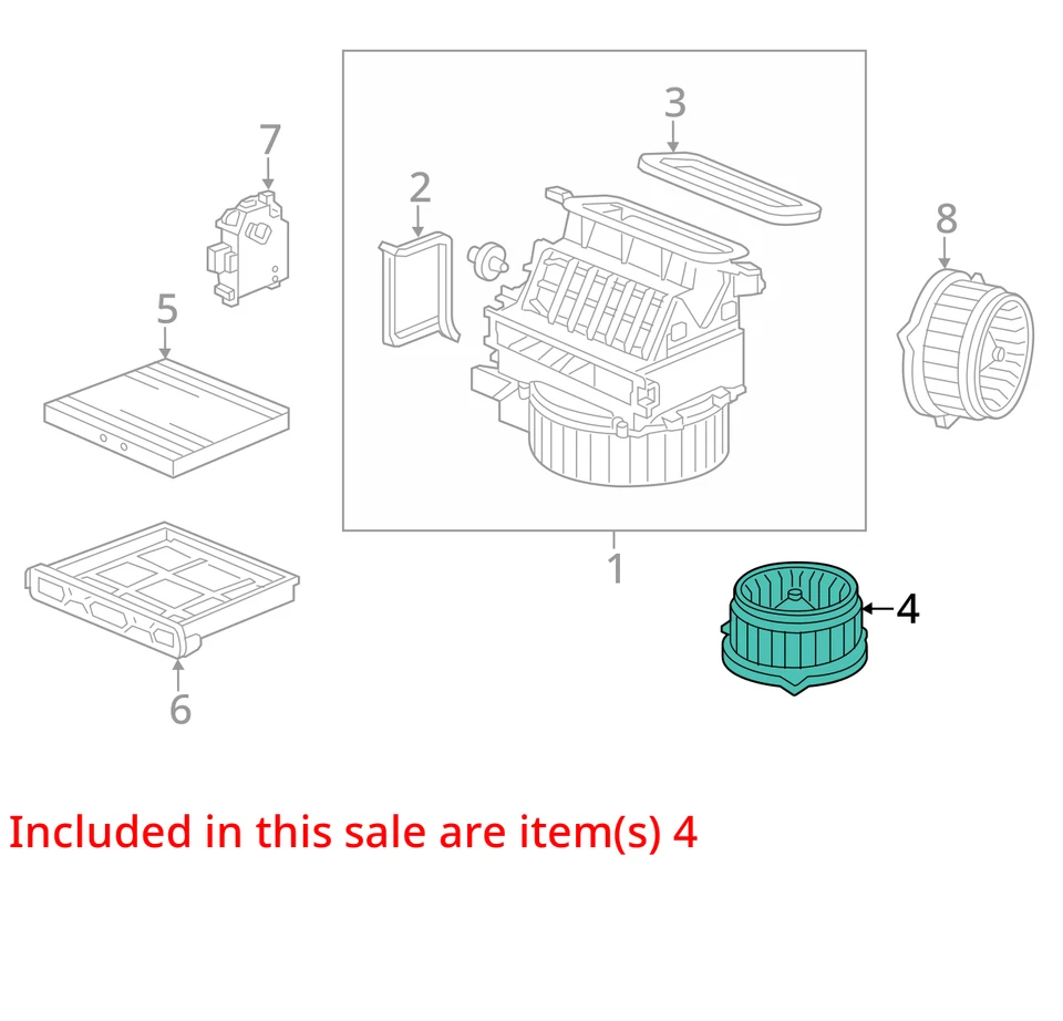Honda Odyssey 2016 calentador aire acondicionado motor fabricante de equipos originales 98 k millas - LKQ406480233 Foto 4 de 4