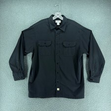 Carhartt Mens XL Long Sleeve Twill Work Shirt Black Button Front Utility S224