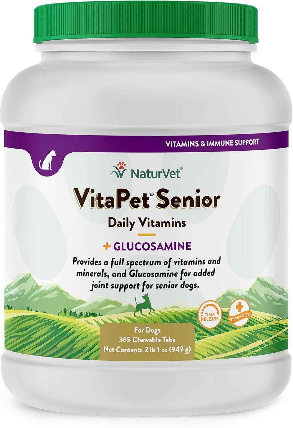 Naturvet &ndash;Vitapet Senior Daily Vitamins for Senior Dogs &ndash; plus Glucosamine &ndash; Ful