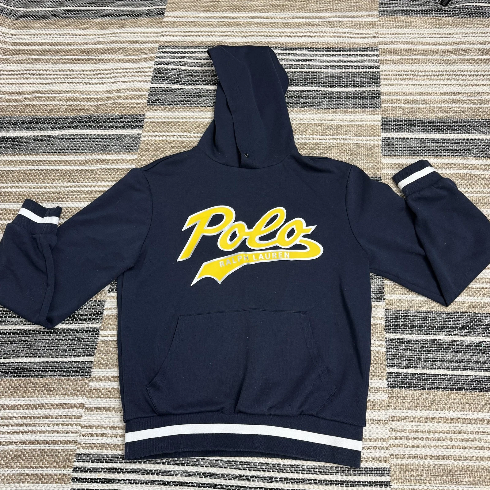 Polo Ralph Lauren Hoodie Mens Small Navy Performance Logo Pullover Sweatshirt