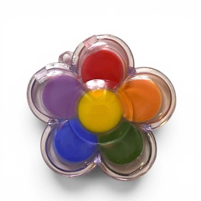 Rainbow flower compact spring lip balm (vegan), fruit flavored