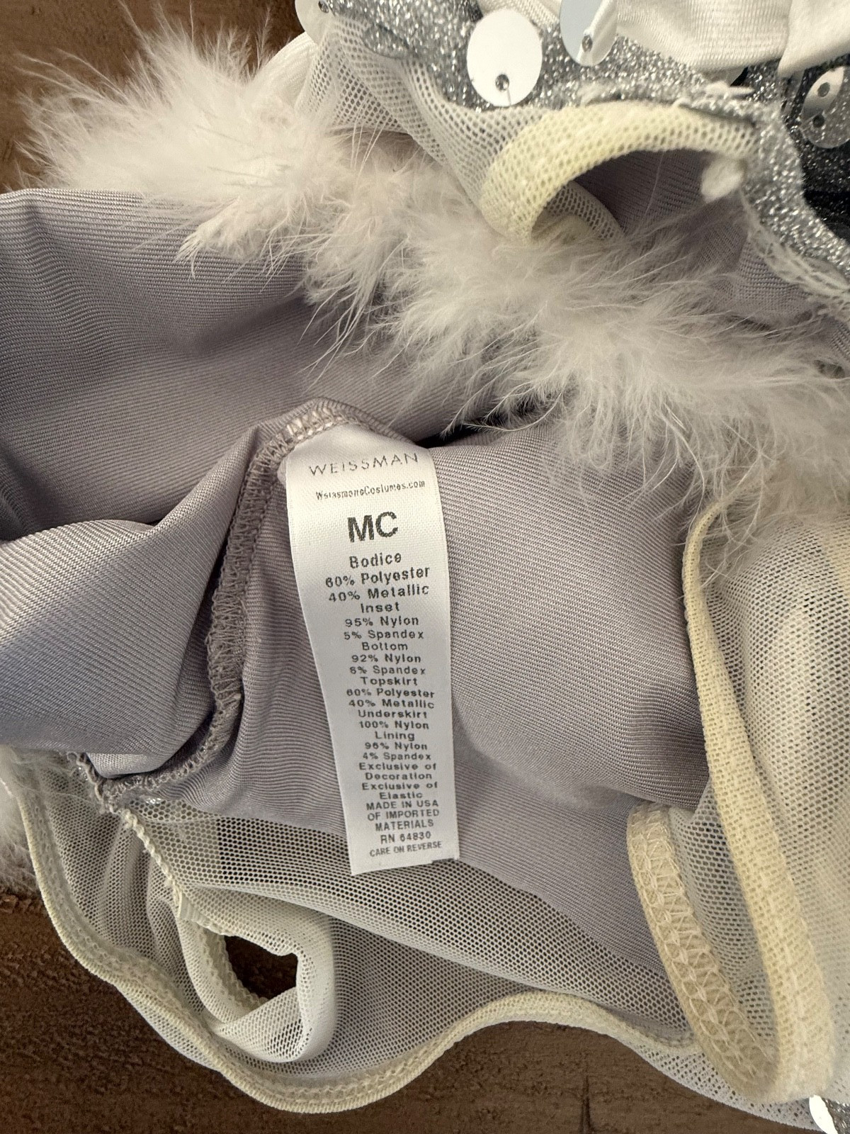Weissman dance silver costume girls dress size MC - image 4