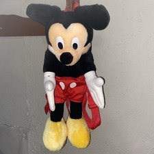 Vintage Disney Mickey Mouse 19" Plush Backpack With Adjustable Straps