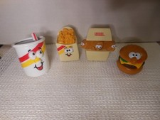 4pc 1989 Lickety Splits Rolling Food Racers Burger King Kid's Club Meal Set