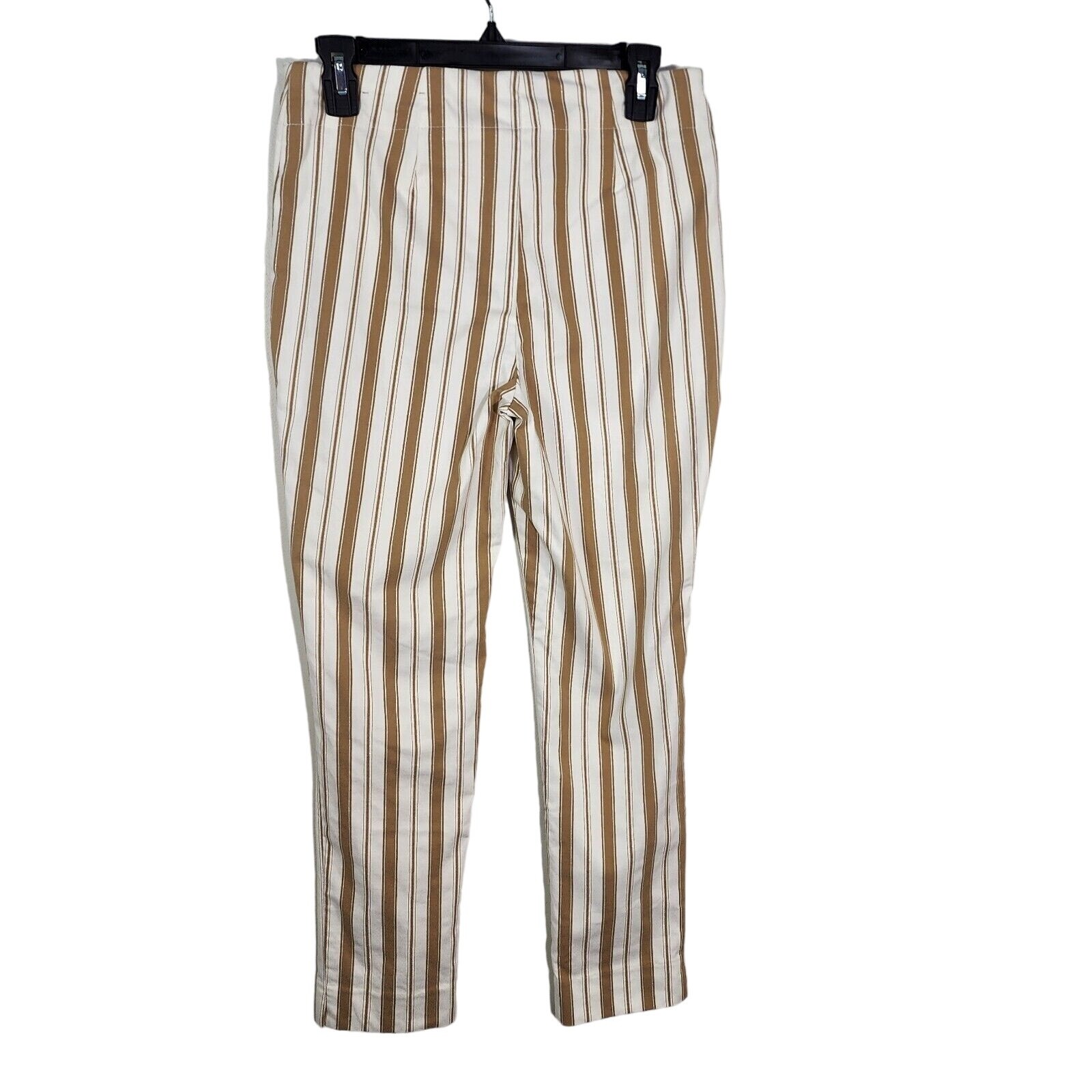 ALTRA Pantaloni alla caviglia Chico's So Slimming taglia 00R US 2 bianchi neutri Brigitte a righe lucide