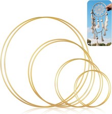 Metal Floral Hoop Wreath Rings Set - 6-12 Inch Gold Craft Hoops