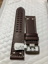 MS915 Hadley Roma Italian Leather 26R Watch Band Brown Rivets