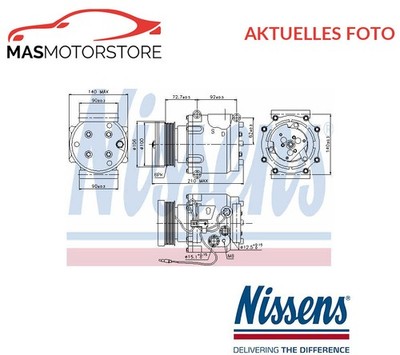 KOMPRESSOR KLIMAANLAGE NISSENS 89066 A NEU OE QUALITÄT