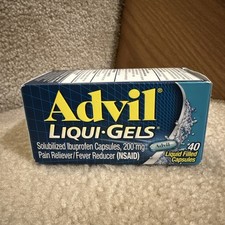 Advil Liqui-Gels Pain Reliever Liquid Capsule 200 Mg Ibuprofen 40 Ct new