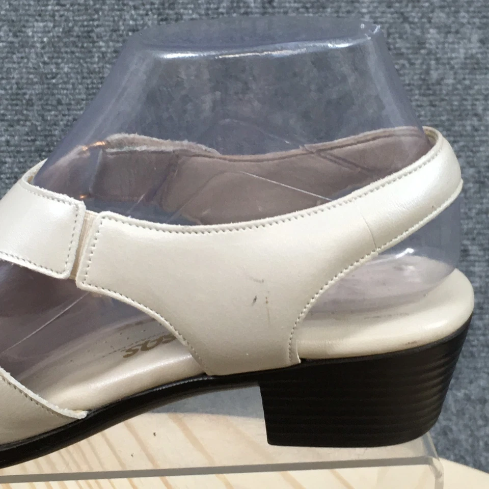 SAS Sandals Womens 6.5M Suntimer Casual Open Toe Slingback Block Heels Off White - Image 3 of 4