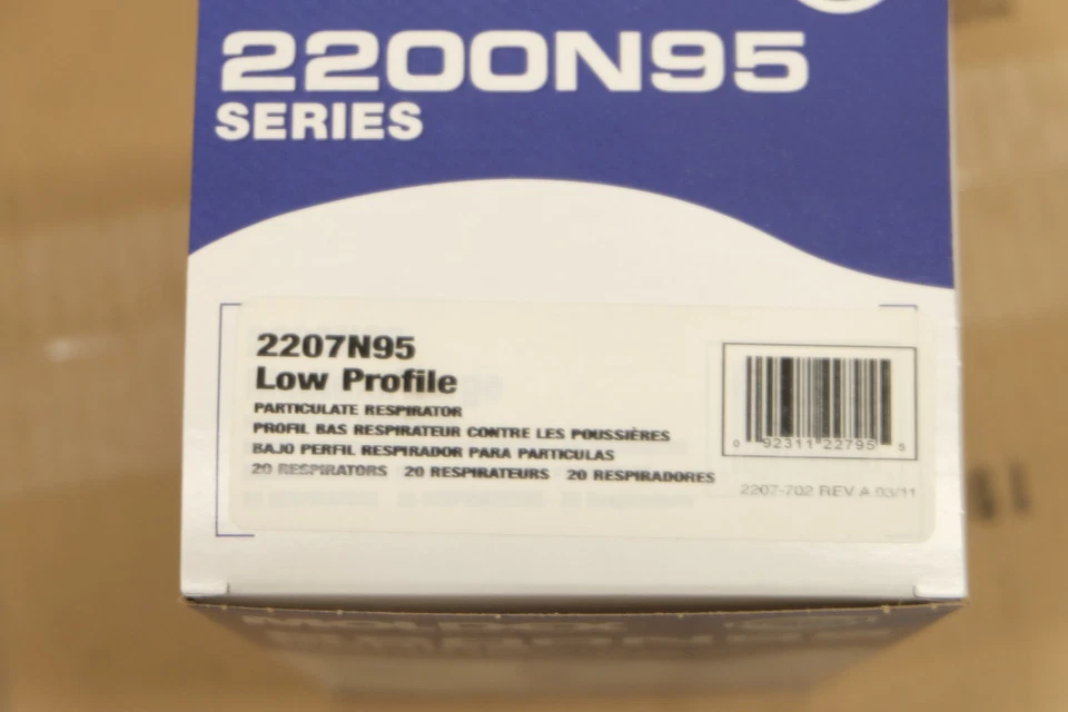 Box of 20 Moldex 2200N95 disposable respirator mask (size M/L) - Image 3 of 3
