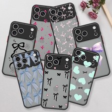 Bow Printed Phone Case For Samsung Galaxy S26 S25 S24 iPhone 17 Pro Hybrid Cover