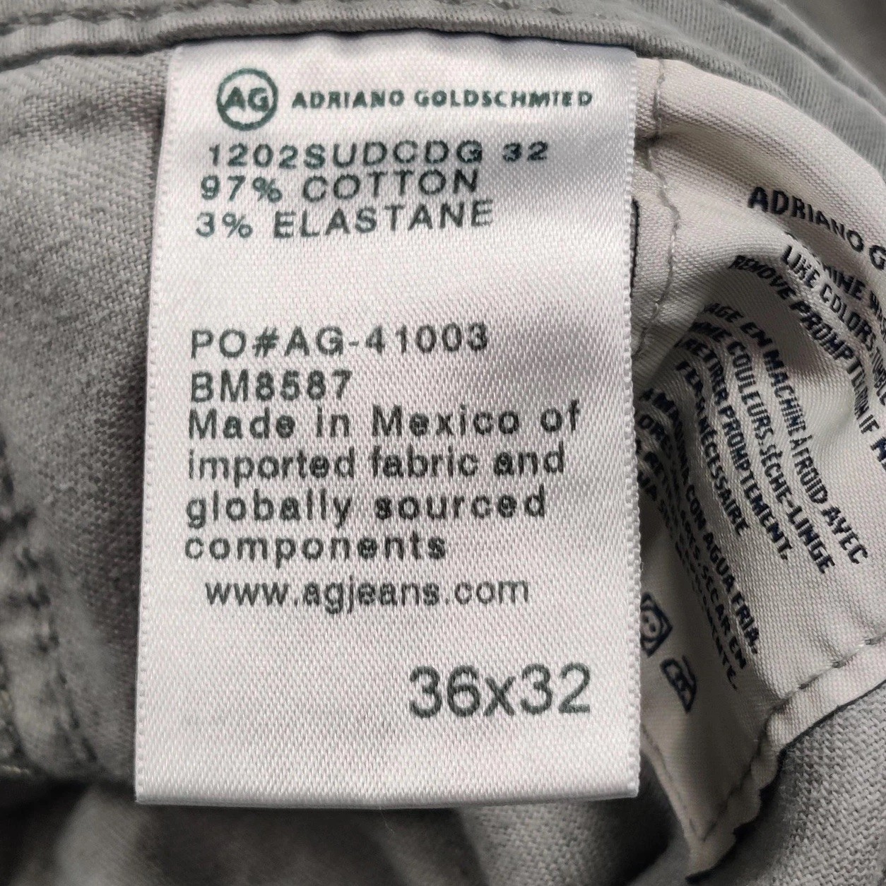 AG Adriano Goldschmied The Stockton Jeans Mens 36x30 Gray Skinny Stretch Denim thumbnail 2