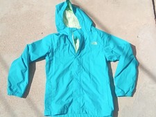 The North Face Jacket Girls' Size Large 14/16 HyVent Full Zip Teal Rain Hooded