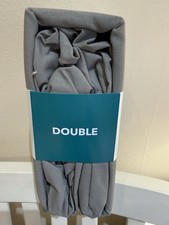 George Home Grey Cotton Double Fitted Bed Sheet Percale 180 Thread Count 