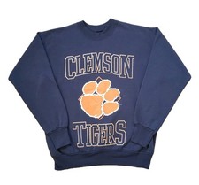 Vintage 80s 90s Clemson Tigers Sz S-M Mens Blue Crewneck Sweatshirt NCAA