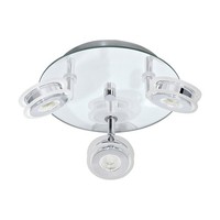 Led Deckenlampe Deckenstrahler Stahl, Glas In Chrom, Klar