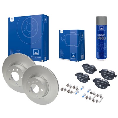 ATE Bremsscheiben + Beläge Bremsenreiniger hinten für BMW X3 F25 X4 F26